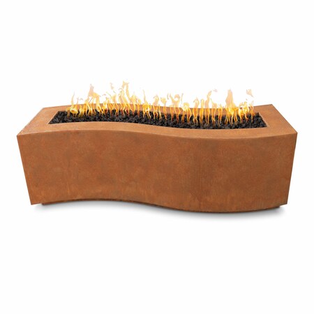 The Outdoor Plus 72 Rectangular Billow Fire Pit - Corten Steel - Spark Ignition with Flame Sense - Liquid Propane OPT-BLWCS72FSEN-LP